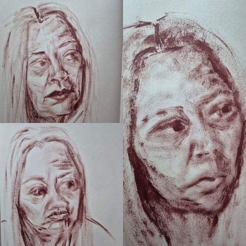 Three Brushes Three Sketches